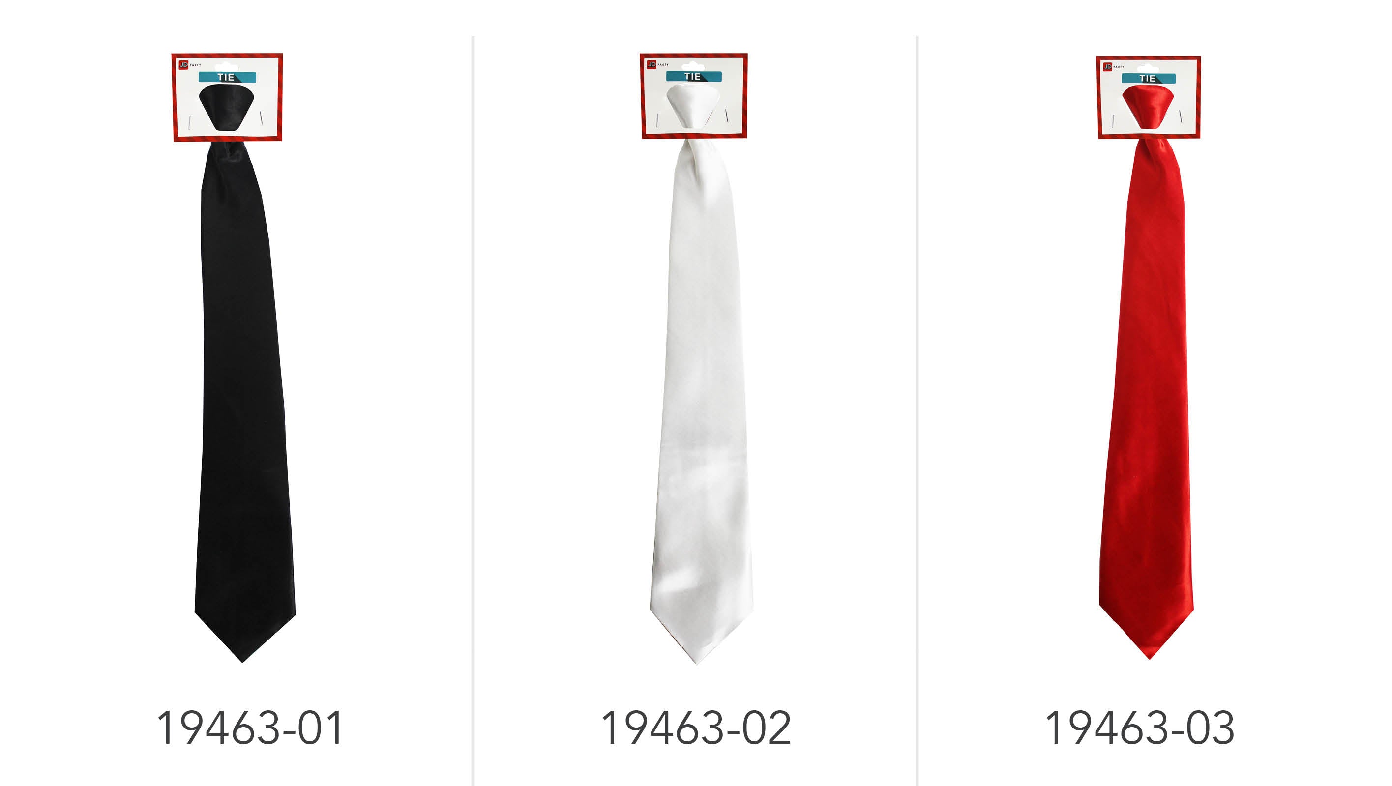 Tie (Plain)(Black); Tie (Plain)(White);