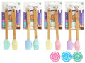 bamboo handles; silicone heads; set includes spatula and brush; packaged with colourful Top Chef Junior branding; available in pastel colours;