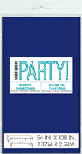 True navy blue colour; Rectangular shape; Plastic material; Compact retail packaging with hanging hole; White label with blue and black text;