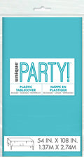 Teal colour; Rectangular shape; Plastic material; Compact packaging; Label with size and usage info;