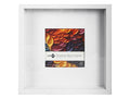 white square frame; 30x30cm outer size; 15x15cm internal opening; glass or clear front panel; deep frame for shadow effect;