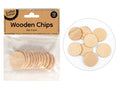 round wooden discs; natural light wood colour; pack of 12; 3.5cm diameter; smooth surface;